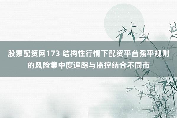 股票配资网173 结构性行情下配资平台强平规则的风险集中度追踪与监控结合不同市