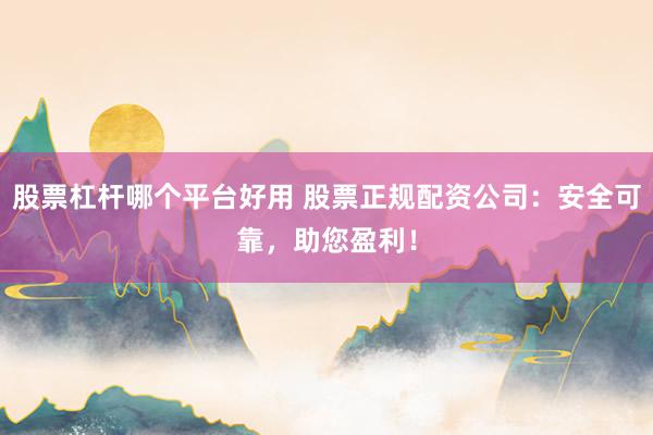 股票杠杆哪个平台好用 股票正规配资公司：安全可靠，助您盈利！